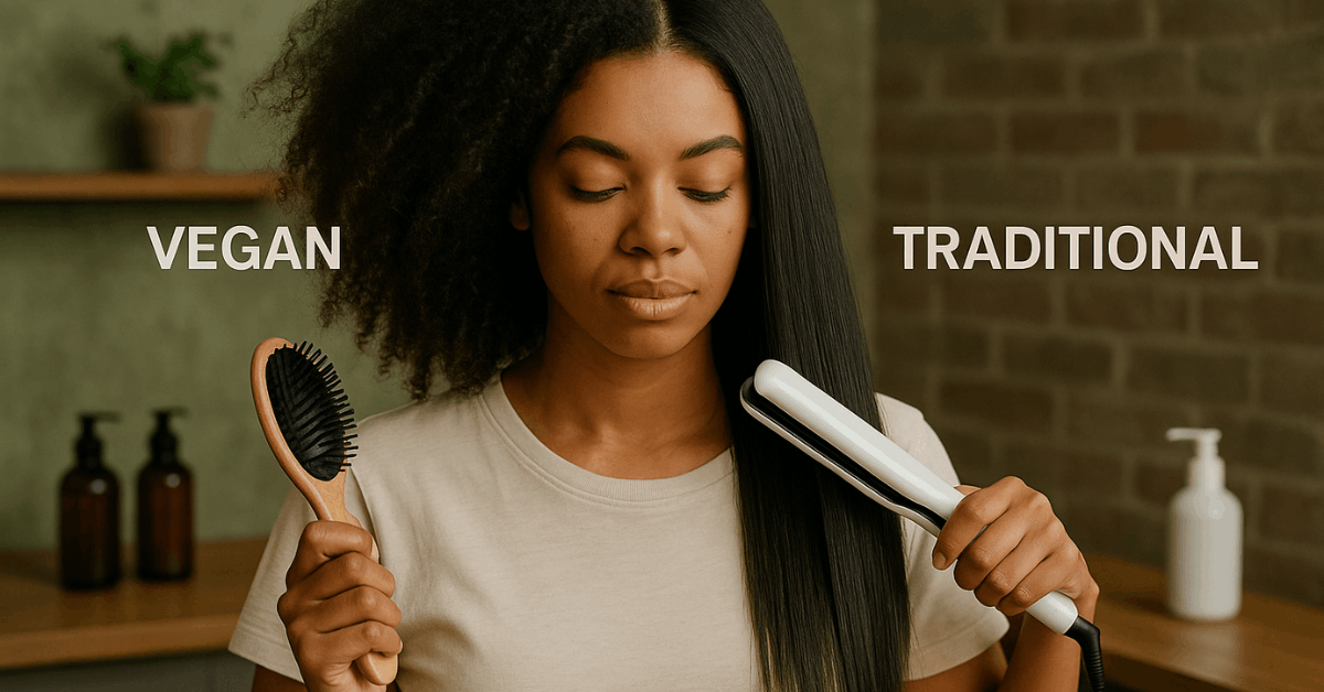 Alisamento vegano vs. Tradicional: Qual é o melhor para o seu cabelo?
