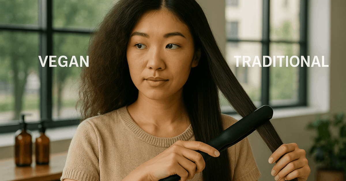 Alisamento vegano vs. Tradicional: Qual é o melhor para o seu cabelo?
